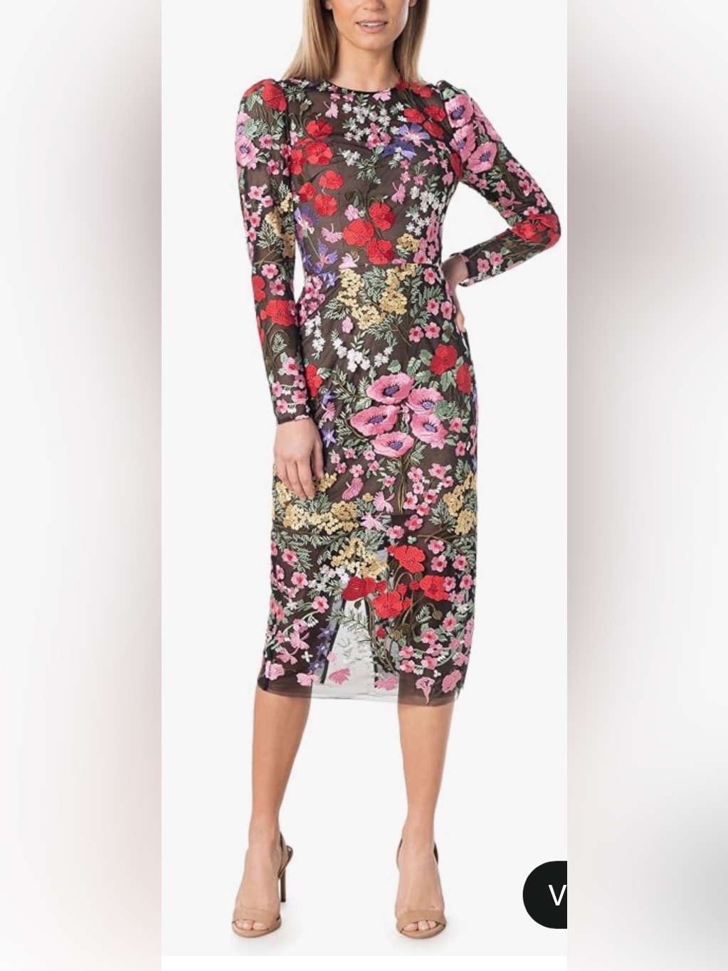 New Dress The Population Sophia Rogue Multi Floral Dress Sz Xl